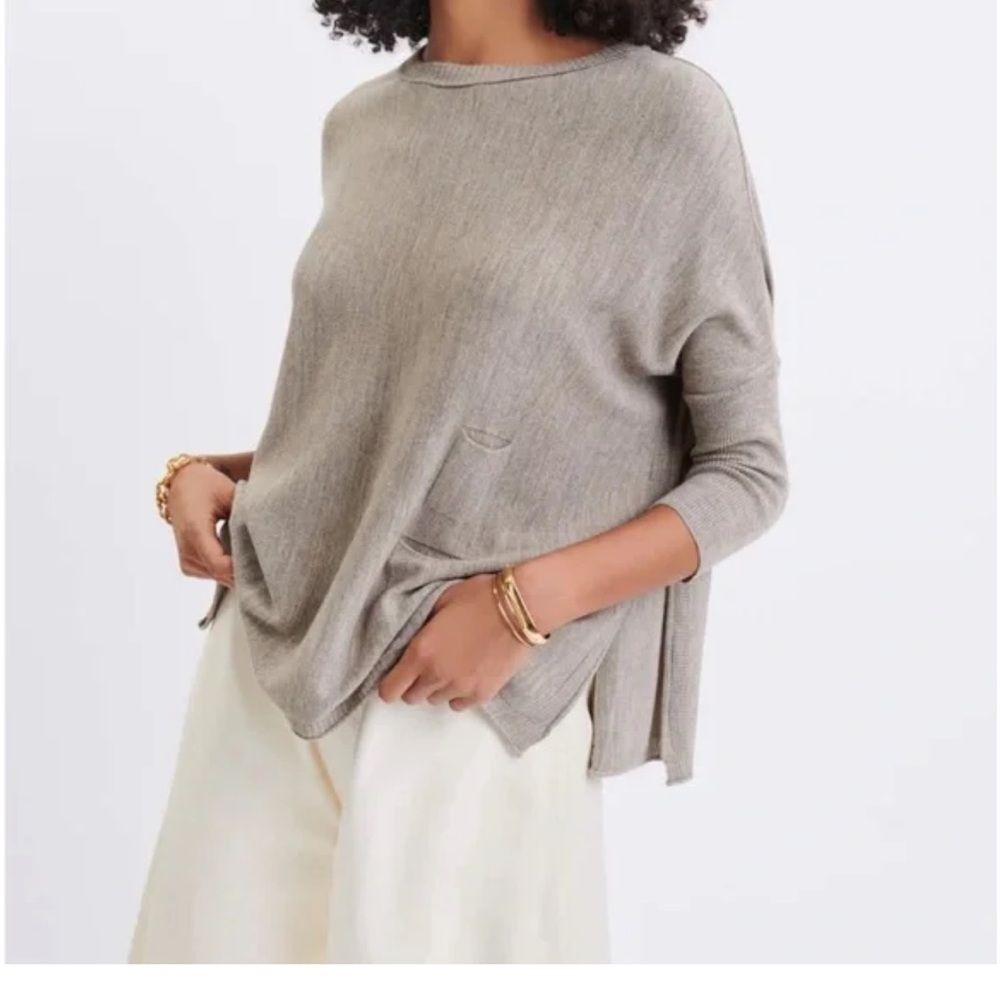 MERSEA Catalina Crewneck Sweater Beige Oversized Knit Coastal O/S